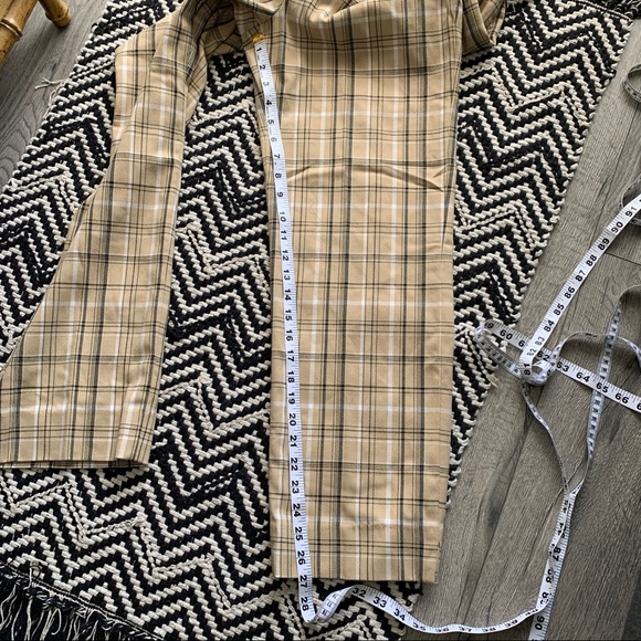 High-Waist Plaid Straight-Cut Pants - Picture 4 of 7